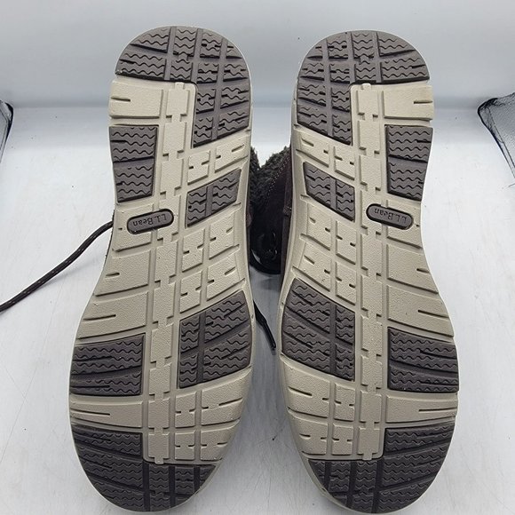 LL Bean Mountain Lodge Womens 8.5 Brown Fleece Collar Insulated Boots Primaloft - Picture 10 of 13